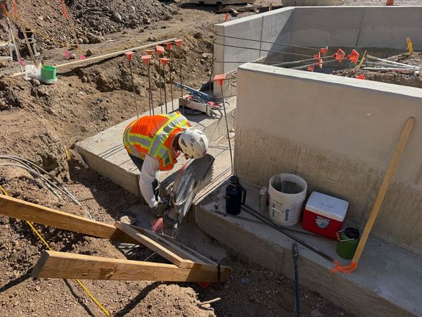 After-hours emergency concrete cutting to correct a footer design bust